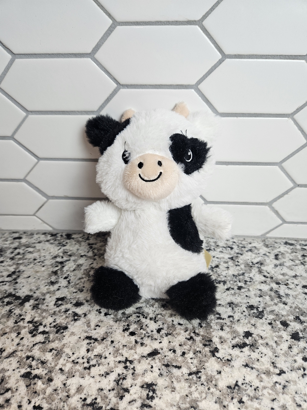 Plush Dairy Cow Stuffed Animal - White and Black Plush Toy